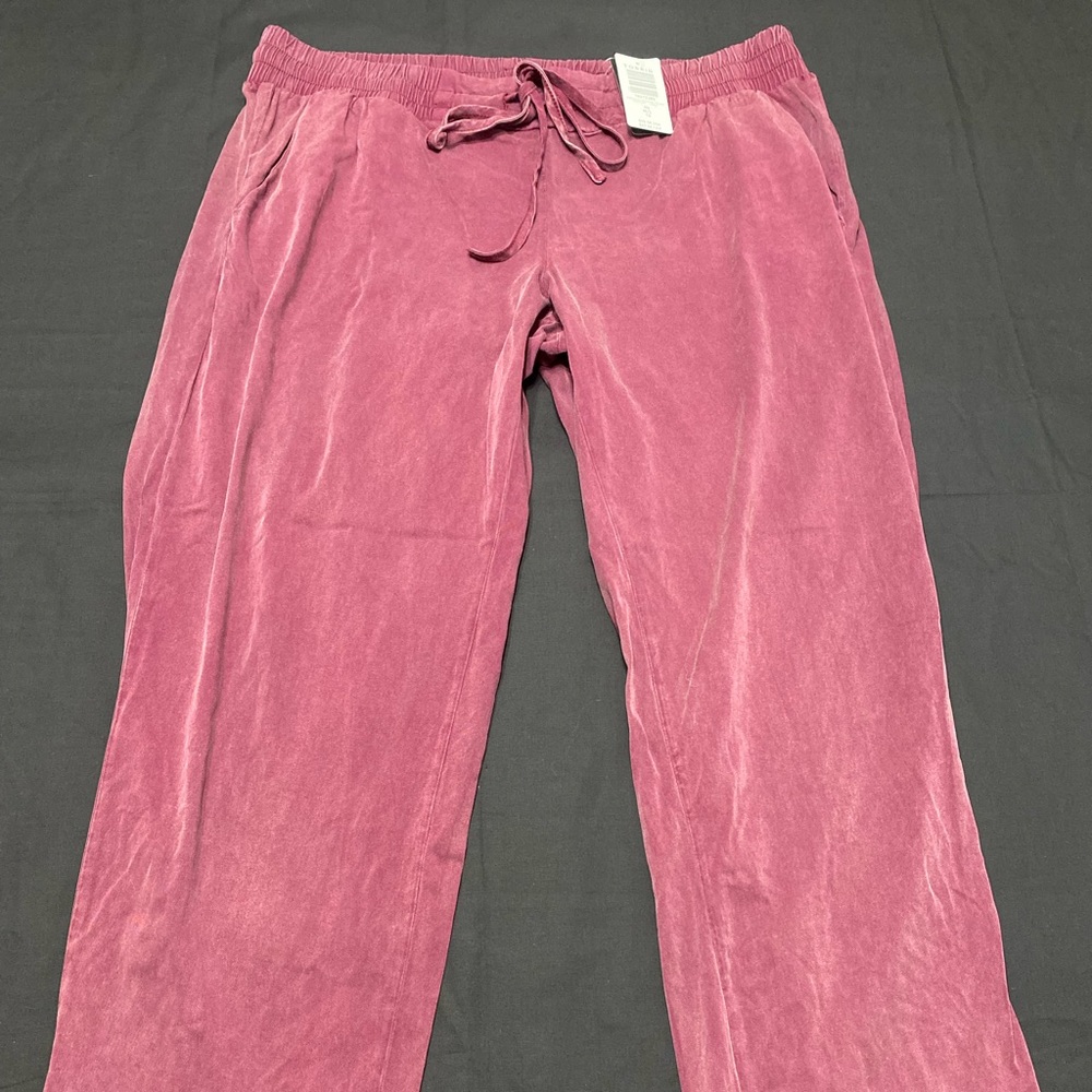 Torrid womens relaxed taper stretch challis high rise tie front pants 00